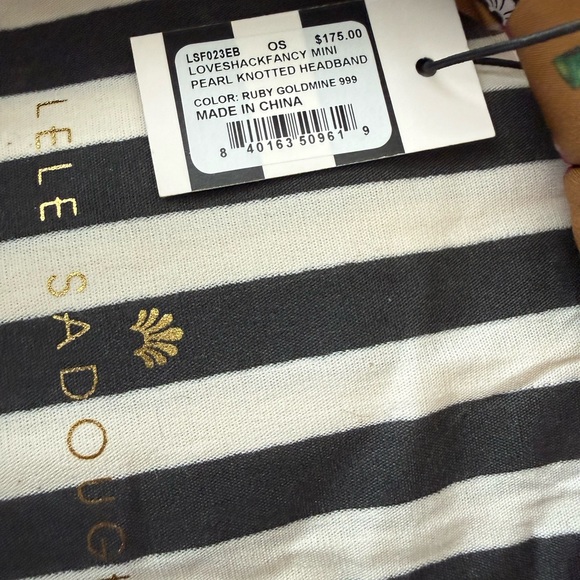 Lele Sadoughi x Loveshackfancy Mini Pearl Knotted Headband -NWT - Picture 4 of 5